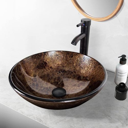 Glass basin vessel - basin, oval