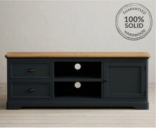 BRIDSTOW/ASHTON BLUE SUPER WIDE TV CABINET WITH 2 Drawers