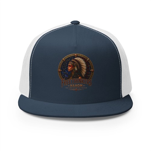 Native chief headdress trucker - native,
