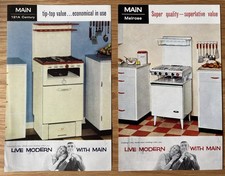 Vintage 1950's NEW WORLD 3458 GAS COOKER Promotional Flyers RADIATION OVEN