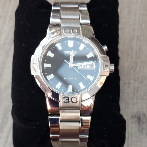 Seiko kinetic 5m43 0g60 black - seiko,