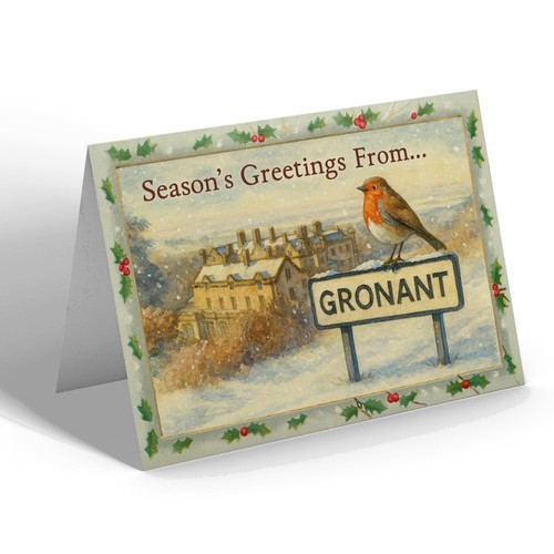 Xmas notelet gronant - xmas,