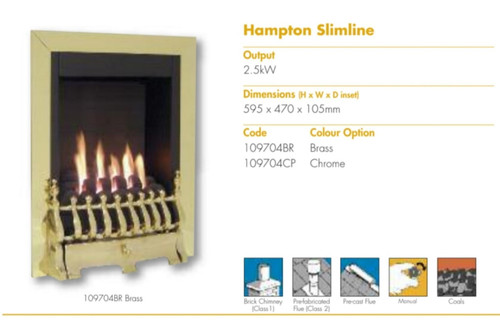 Flavel hampton slimline brass - slimline,