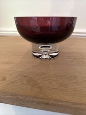 Hadeland Norway Vintage Amethyst Glass Bubble Bowl Handmade In Norway6.5”wide