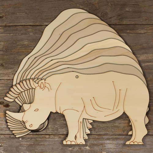 10x wooden rhinoceros - 10x, standing