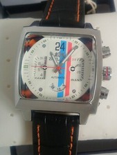 Watch Le Mans Style Steve McQueen Movie Chrome +Leather Strap nice gift present