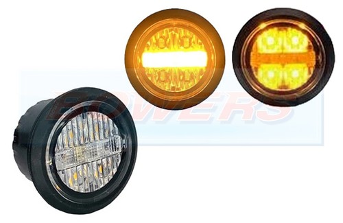 Flush fit amber round led - flush,