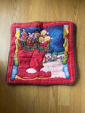 Vintage Retro Quilted Christmas Xmas Cushion Cover Red stocking Pillow