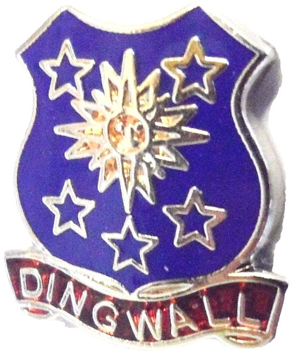 Dingwall town small pin - town, badge