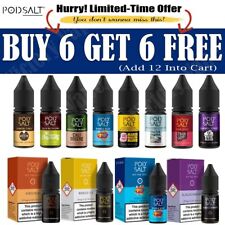 POD SALT 10ml E-Liquid Vape Juice Nic Salt - All Flavours | BUY 6 GET 6 FREE