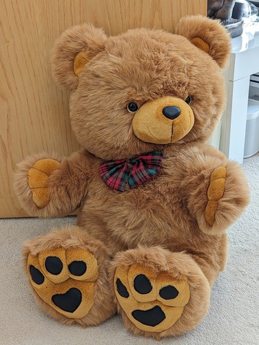 Bear with bow plush cuddly - bear,