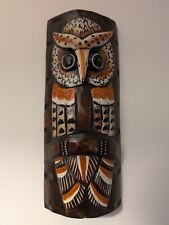 Wooden Owl Wooden Carved Wall Mask 34cm 