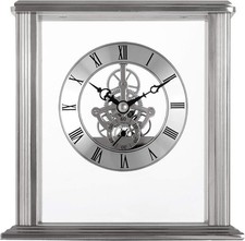 Silver Mantel Clock with