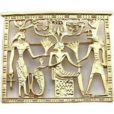 Vintage Style Egyptian Revival BROOCH Antique Egypt Matte Gold Pin Broach