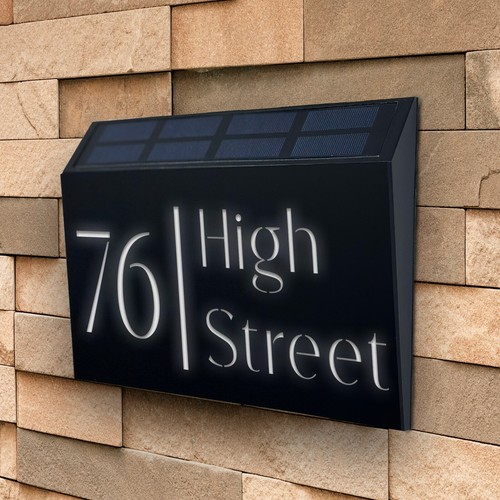 Solar light house signs wall - house,
