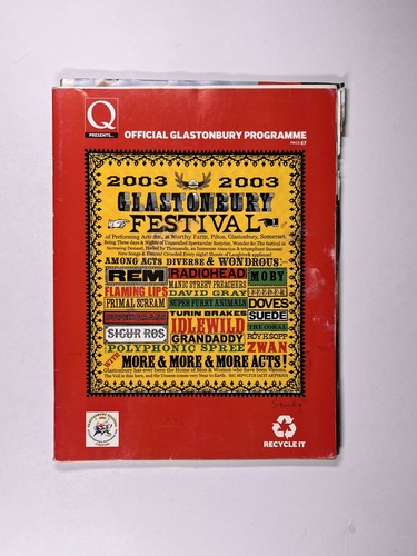 Glastonbury festival programme - glastonbury,