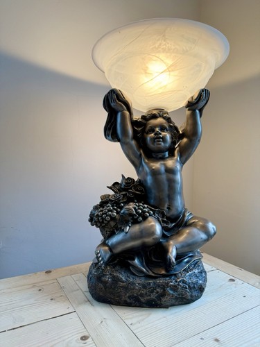 Large cherub statue bronze - large,
