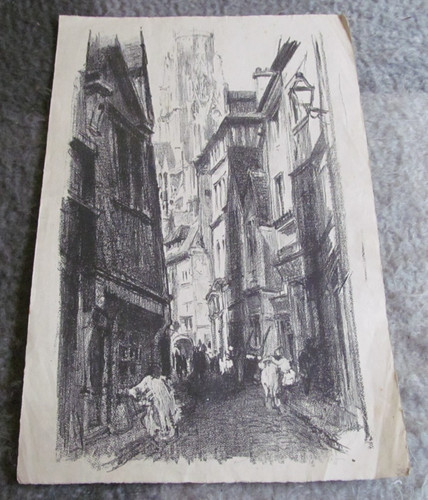 Antique vintage etching - /,