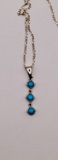 Arizona Sleeping Beauty Turquoise Trilogy Pendant In Platinum Overlayed Silver