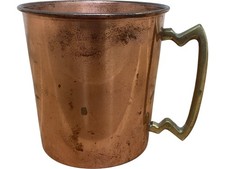 Vintage Genuine Copper Mug With Brass Handle Collectable Kitchenware 2