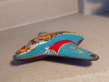 Vintage FRICTION TIN-PLATE JET AEROPLANE. For Restoration. Made In GB 