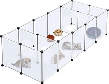 Portable Pet Playpen For Auction Alloy Steel and Plastic Smoke White 18 Panels