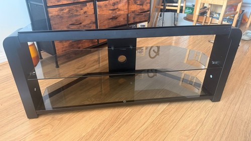 Black glass tier stand - black,