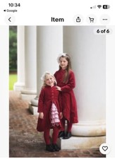 Jottum Rembrandt BELLINA Coat Red Velvet 97% Cotton size 104 / 4yrs Pristine