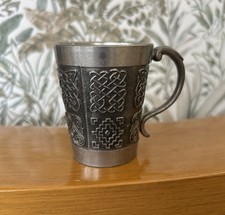 Mullingar Pewter Cup  - Irish Celtic Design- 6cm Tall/ 4.5cm Diameter, Ireland