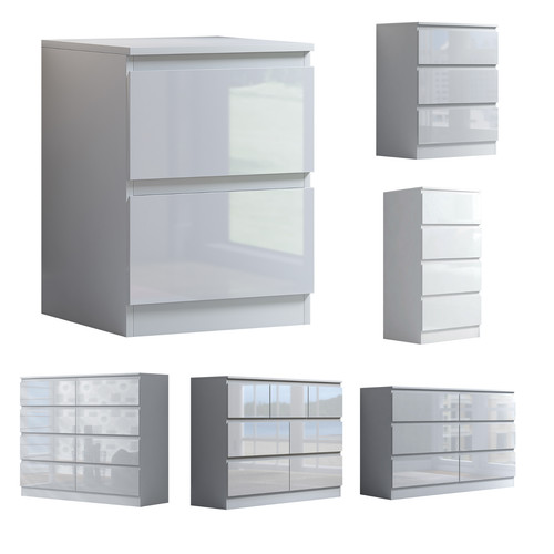 Gloss white modern bedroom - gloss,