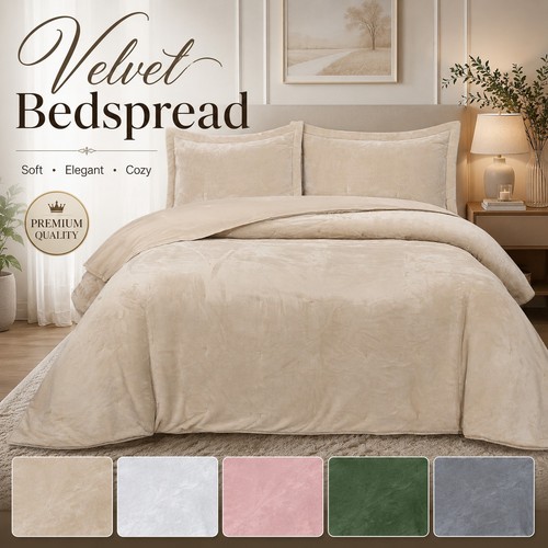 Velvet quilted bedspread bed - quilted,