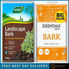 BARK CHIPPINGS HUGE BARK LITRE GARDEN LANDSCAPE DECORATIVE BARK WOOD CHIP NEW