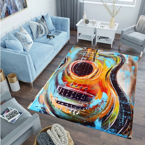 Guitar design rug - guitar, rug,music