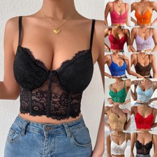 Ladies Sexy Lace Vest Crop