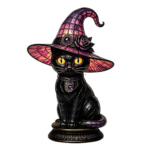 Crow cat with witch - with, hat