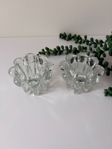 Glass candle holders pair - holders,