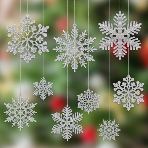 54pcs silver snowflake - silver,
