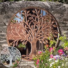 Garden Wall Mirror Tree of Life Large Outdoor Decor & Robins Great Memorial 65cm