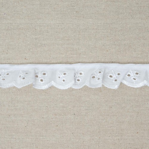 Broderie anglaise gathered - broderie,