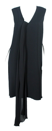 The row black woven - black, v-neck