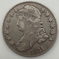 1831 Liberty Capped Bust Silver Half Dollar 0.900, XF Grade, USA