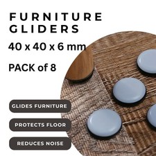 Pack of 8  40mm furniture gliders sliders floor protectors self adhesive pads  