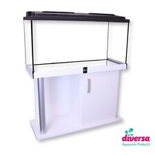 DIVERSA AQUARIUM with STAND / CABINET and LED LID Fish Tank COMFORT LINE - WHITE