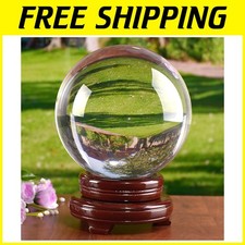 150mm Clear Glass Crystal Ball with Charm Stand for Meditation & Unique Photos