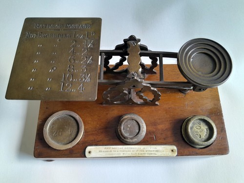 Antique english brass postal - antique,