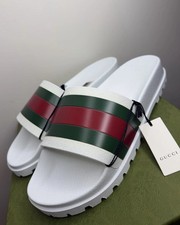 Gucci Mens White Rubber GG Web