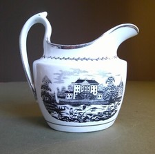 Antique English Country House Patterned Bat Print Jug / Creamer