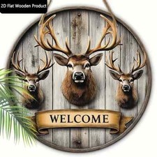 Rustic Deer Stag Head Welcome