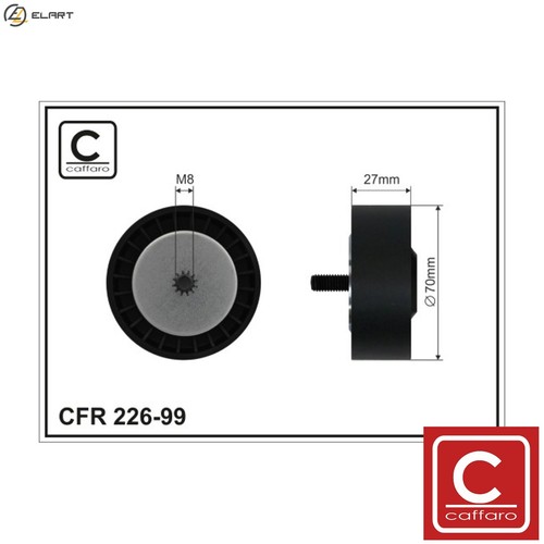 Deflectionguide pulley vribbed - deflectionguide,