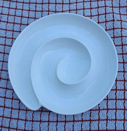 Olive ceramic swirl plate - ceramic,